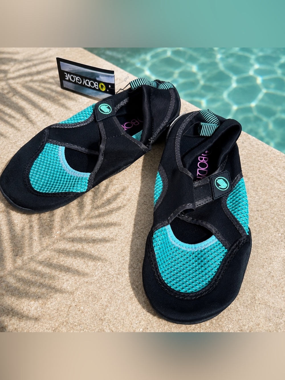 Body Glove Namaste, Aqua Grip Water Shoes, Teal and Black, US Size 7, New